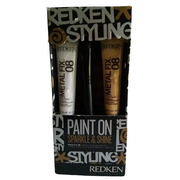 Redken Styling Paint On Sparkle & Shine With Brush Silver and Gold Boxed Set NEW - Picture 1 of 2